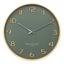 Olive Green Wallace Silent Wall Clock